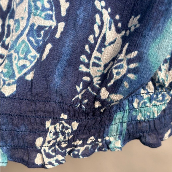 Chaps Blue Patterned Blouse - Picture 7 of 11